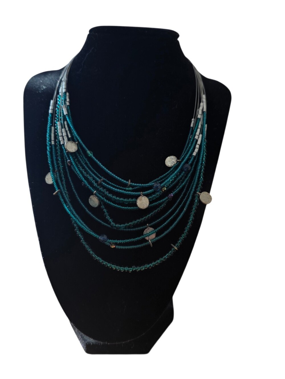 Chico's  Multi-Strand Teal Beaded Women's Necklace
